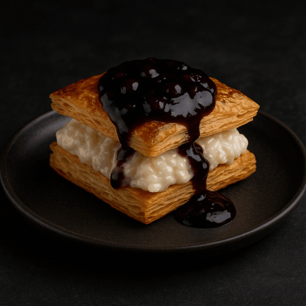 Postre hojaldre crocante Curso Cocina Peruana en Madrid.